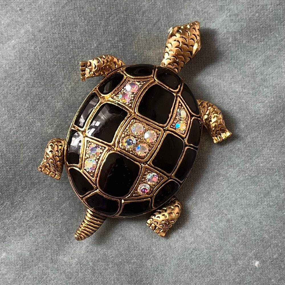 Beautiful Vintage & New Turtle Brooch Pin (9cm long)